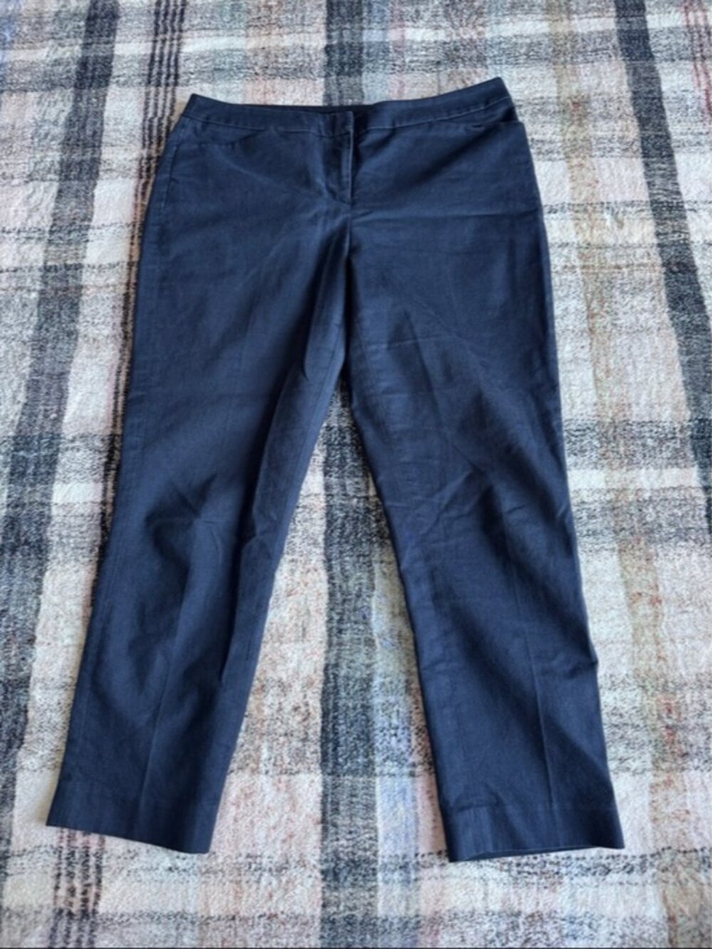 Halogen Navy Straight-Leg Trousers